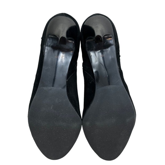 Talbots Ankle Booties Black Suede Leather Stiletto Heel Side Zip Women‎ Size 10B